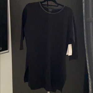 Black long shirt with leather size M new